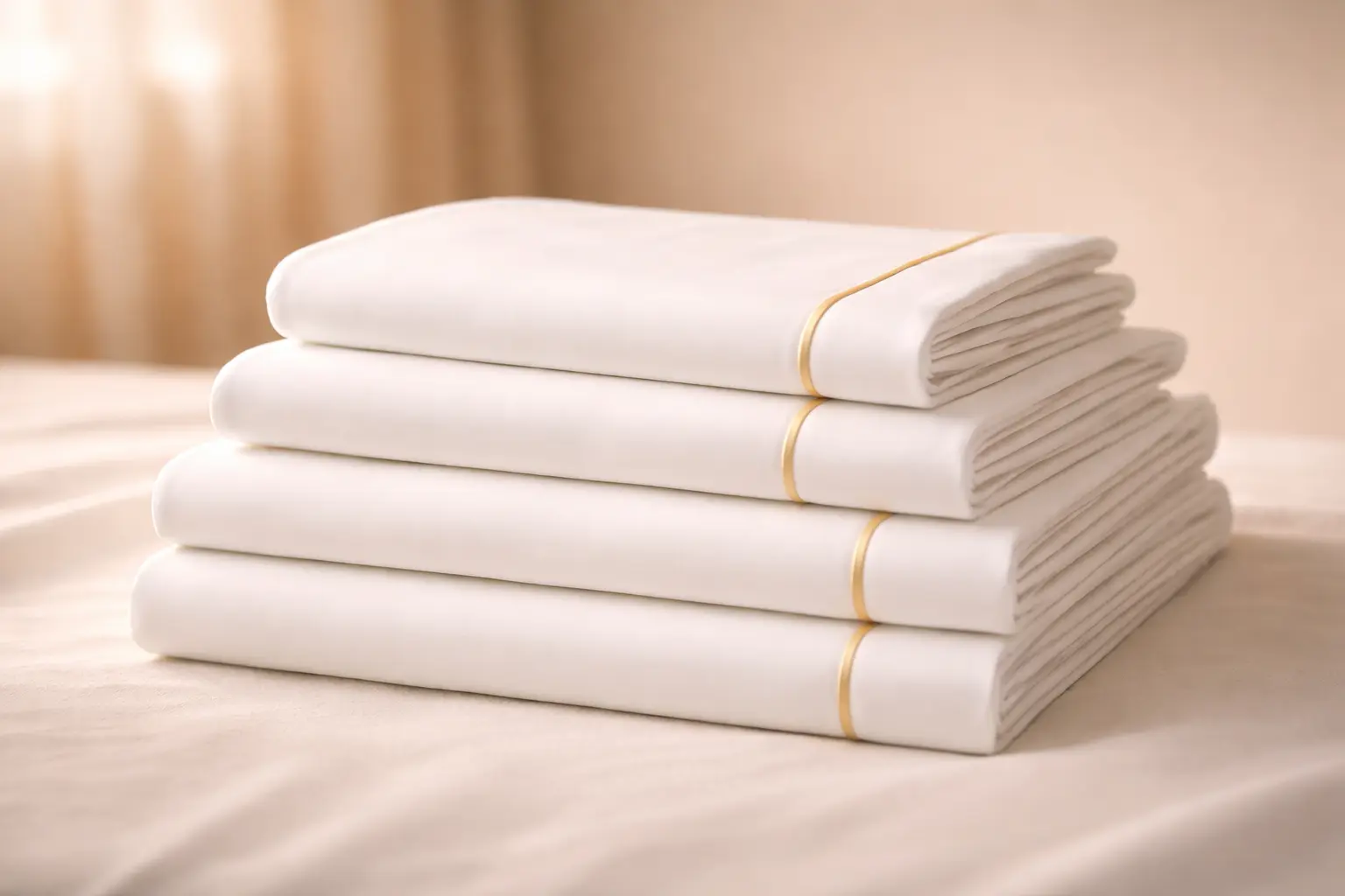 Crisp bed linen and pillowcases